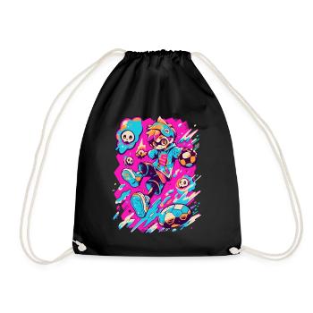 Intrigant joueur de football de jeu de street art - Sac de sport léger - noir - Devant