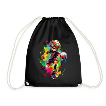 Street Art Gaming Magic avec Cartoon Soccer Player - Sac de sport léger - noir - Devant
