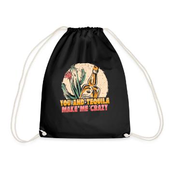 Tequila Alcohol Mexican Mexico Latino - Drawstring Bag - black - Front