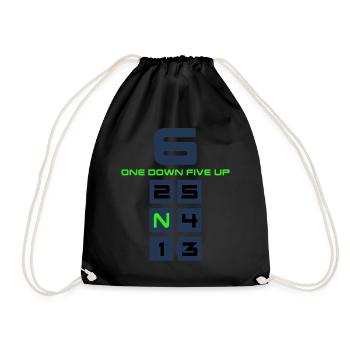 motorcycle motor-biker 6-speed bike motorcyclist - Drawstring Bag - black - Front