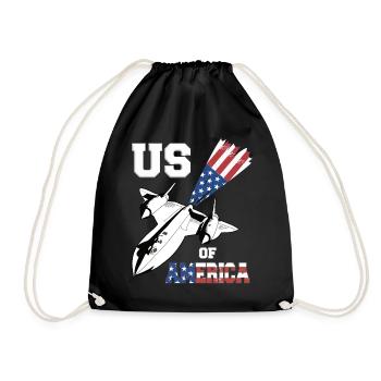 Vierter Kampfjet USA-Flagge - Turnbeutel - Schwarz - Vorne