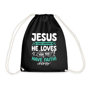 Jésus aime chaque verset biblique Croyez Jésus-Christ - Sac de sport léger - noir - Devant