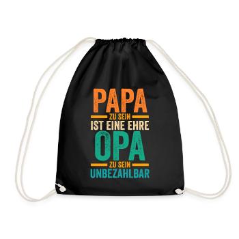 Ehefrau Vater Großvater Papa Opa - Turnbeutel - Schwarz - Vorne