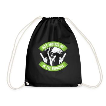 Arboriculteur, coupe-arbres, tronçonneuse, bûcheron - Sac de sport léger - noir - Devant
