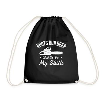 Arborist Tree Cutter Chainsaw Lumberjack - Drawstring Bag - black - Front