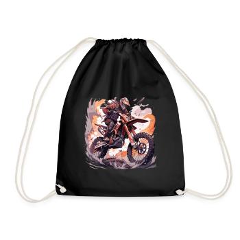 Motocross Dirt Bike Motocross Motocross Motorcycle - Drawstring Bag - black - Front