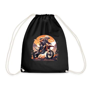 Motocross Dirt Bike Motocross Motocross Motorcycle - Drawstring Bag - black - Front