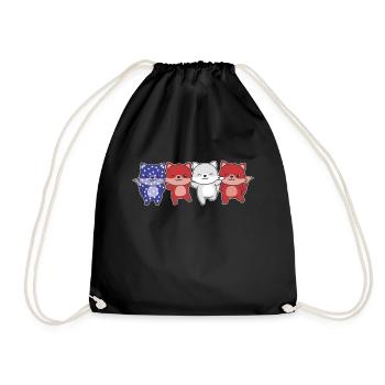 Fuchs für den vierten Juli USA Flagge Füchse - Turnbeutel - Schwarz - Vorne