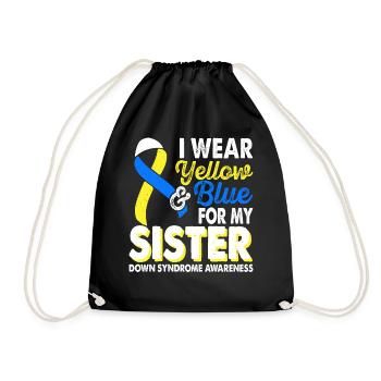 Portez du jaune bleu pour le syndrome de Down - Sac de sport léger - noir - Devant