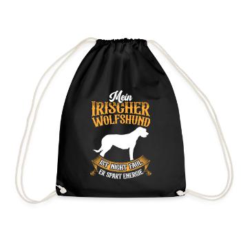 Irischer Wolfshund ist nicht faul Irish Wolfhound - Turnbeutel - Schwarz - Vorne