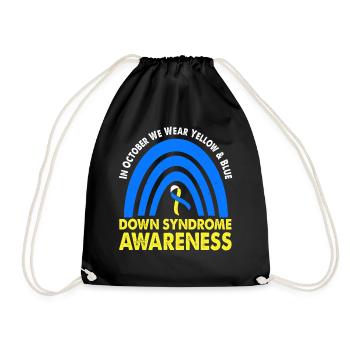 In October we wear the yellow and blue - Drawstring Bag - black - Front