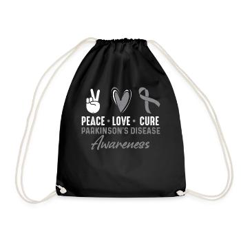 Peace Love Cure Parkinson's Disease - Drawstring Bag - black - Front