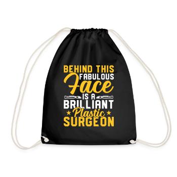 Brilliant Plastic Surgeon Surgical - Drawstring Bag - black - Front