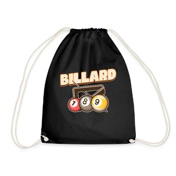 Billiard Poolbillard Snooker Verein Club Billard - Turnbeutel - Schwarz - Vorne