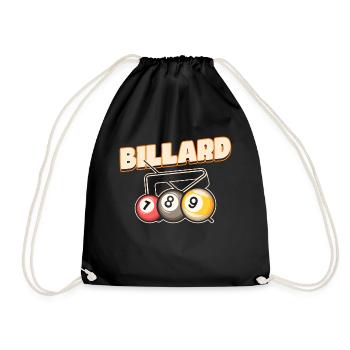 Billiard Poolbillard Snooker Verein Club Billard - Turnbeutel - Schwarz - Vorne