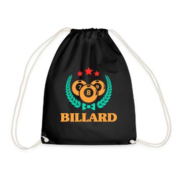 Billiard Poolbillard Snooker Verein Club Billard - Turnbeutel - Schwarz - Vorne