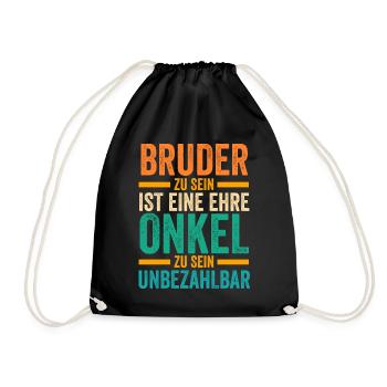 Bruder und Onkel - Turnbeutel - Schwarz - Vorne