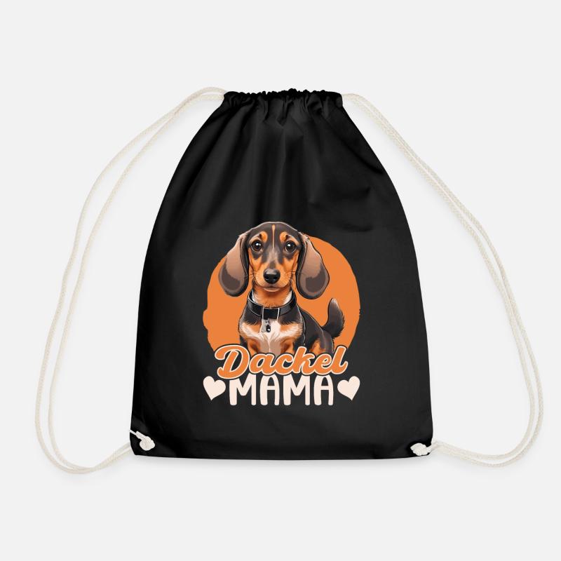 Dackel Mama - Turnbeutel - Schwarz
