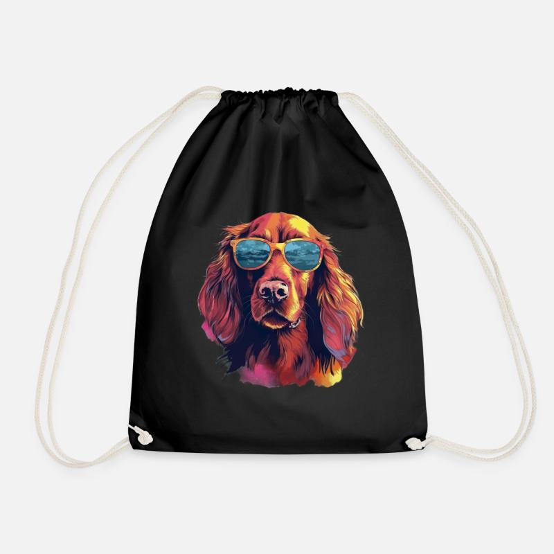 Irish Red Setter Hund Hunderasse - Turnbeutel - Schwarz