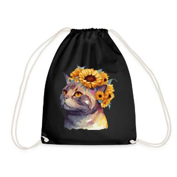 Mignon American Shorthair Sunflower Cat Breed Pet Ki - Sac de sport léger - noir - Devant