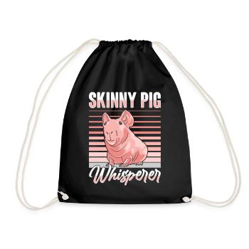 Cochon d’Inde sans poils Cochon maigre - Sac de sport léger - noir - Devant