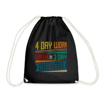 Job Profession Work Four-day week Office - Drawstring Bag - black - Front