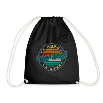 Job Profession Work Four-day week Office - Drawstring Bag - black - Front
