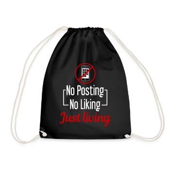 Technology pause, screen-free time, offline, - Drawstring Bag - black - Front