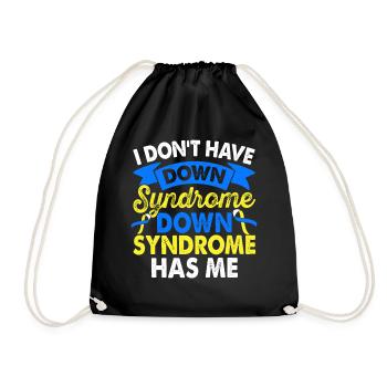 Don't Have Down Syndrome Awareness Month Yellow - Drawstring Bag - black - Front