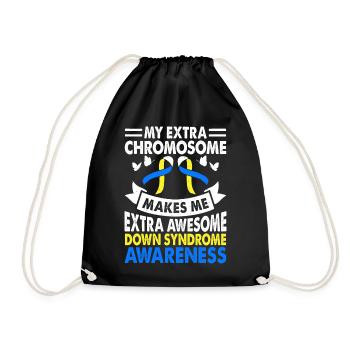 Awesome Chromosome Down Syndrome Consciousness Month - Drawstring Bag - black - Front