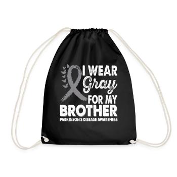 Wear gray for the month of awareness for - Drawstring Bag - black - Front