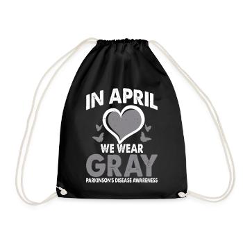 In April we carry the grey month of the - Drawstring Bag - black - Front