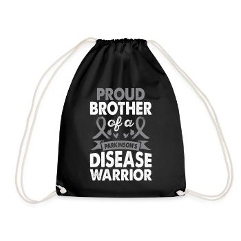 Brother of Parkinson's Disease Warrior Consciousness - Drawstring Bag - black - Front