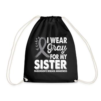 Wear gray for the month of awareness for - Drawstring Bag - black - Front