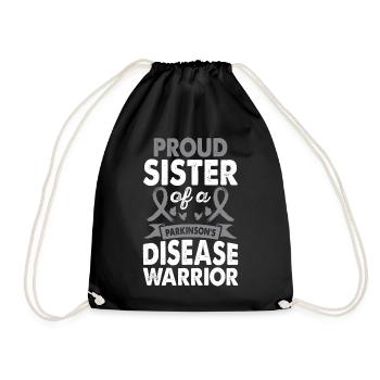 Sister of Parkinson's Disease Warrior - Drawstring Bag - black - Front