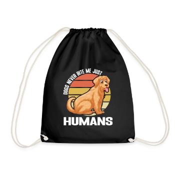 Les chiens ne me mordent jamais juste les humains - Sac de sport léger - noir - Devant
