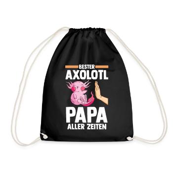 Vater Papa Axolotl - Turnbeutel - Schwarz - Vorne