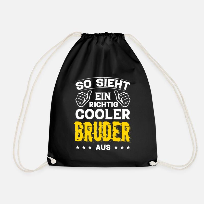 Bruder Bruder Geburtstag Bruder Sprüche Bester - Turnbeutel - Schwarz