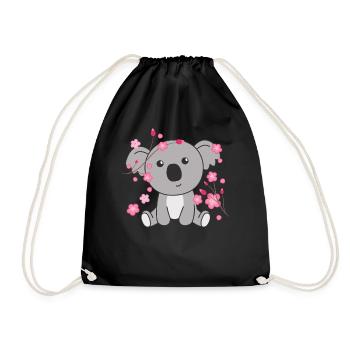 Koala Animaux mignons pour enfants Kawaii - Sac de sport léger - noir - Devant