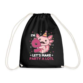 9ème anniversaire axolotl neuf ans mignons axolotls - Sac de sport léger - noir - Devant