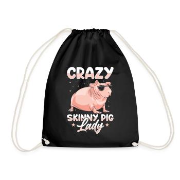 Cochon d’Inde sans poils Cochon maigre - Sac de sport léger - noir - Devant
