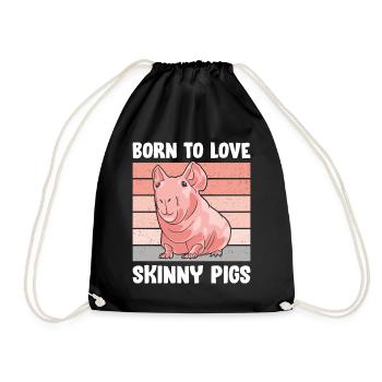 Cochon d’Inde sans poils Cochon maigre - Sac de sport léger - noir - Devant