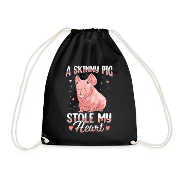 Cochon d’Inde sans poils Cochon maigre - Sac de sport léger - noir - Devant
