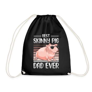 Cochon d’Inde sans poils Cochon maigre - Sac de sport léger - noir - Devant