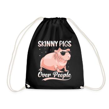 Cochon d’Inde sans poils Cochon maigre - Sac de sport léger - noir - Devant