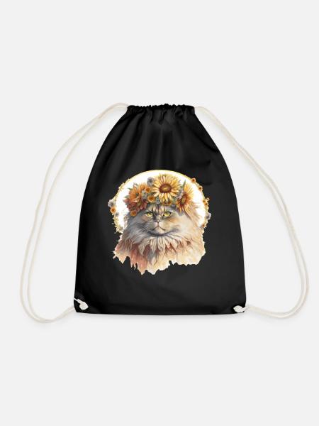 Cute Persian Sunflower Cat Breed Pet Kitten - Turnbeutel - Schwarz