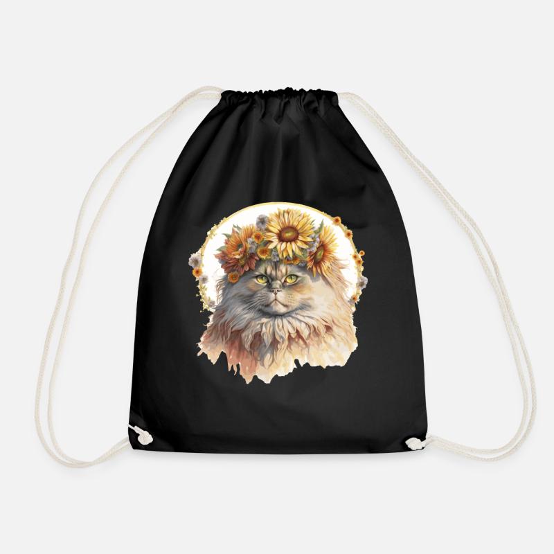 Cute Persian Sunflower Cat Breed Pet Kitten - Turnbeutel - Schwarz