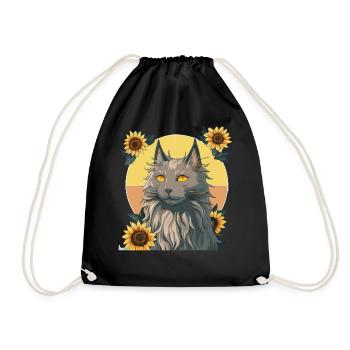 Aquarelle Nebelung Tournesol Chat Race Chaton de compagnie - Sac de sport léger - noir - Devant