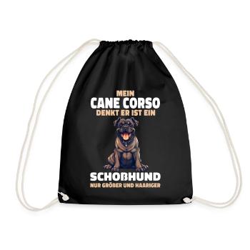 Cane Corso Italiano Hund - Turnbeutel - Schwarz - Vorne