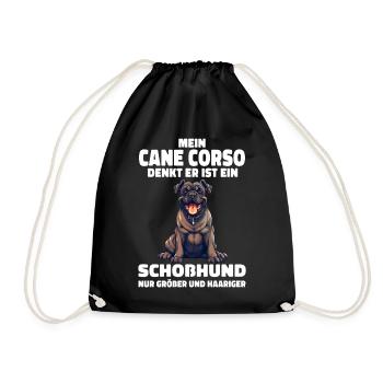 Cane Corso Italiano Hund - Turnbeutel - Schwarz - Vorne